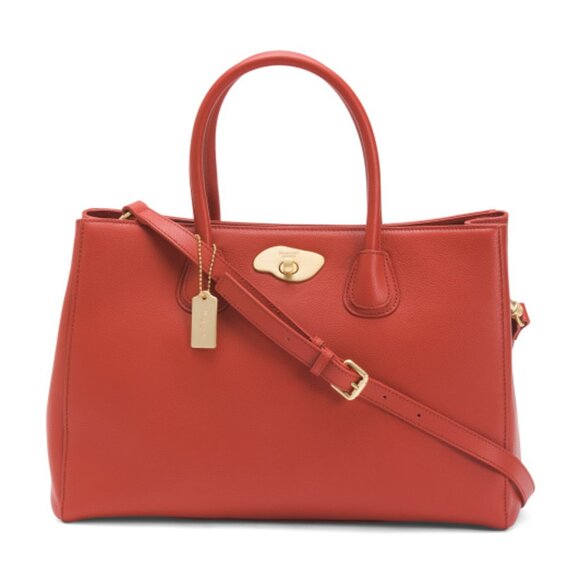 MONCRIEF LONDON Pebbled Clasp Fastening Leather Tote - Picture 1 of 4